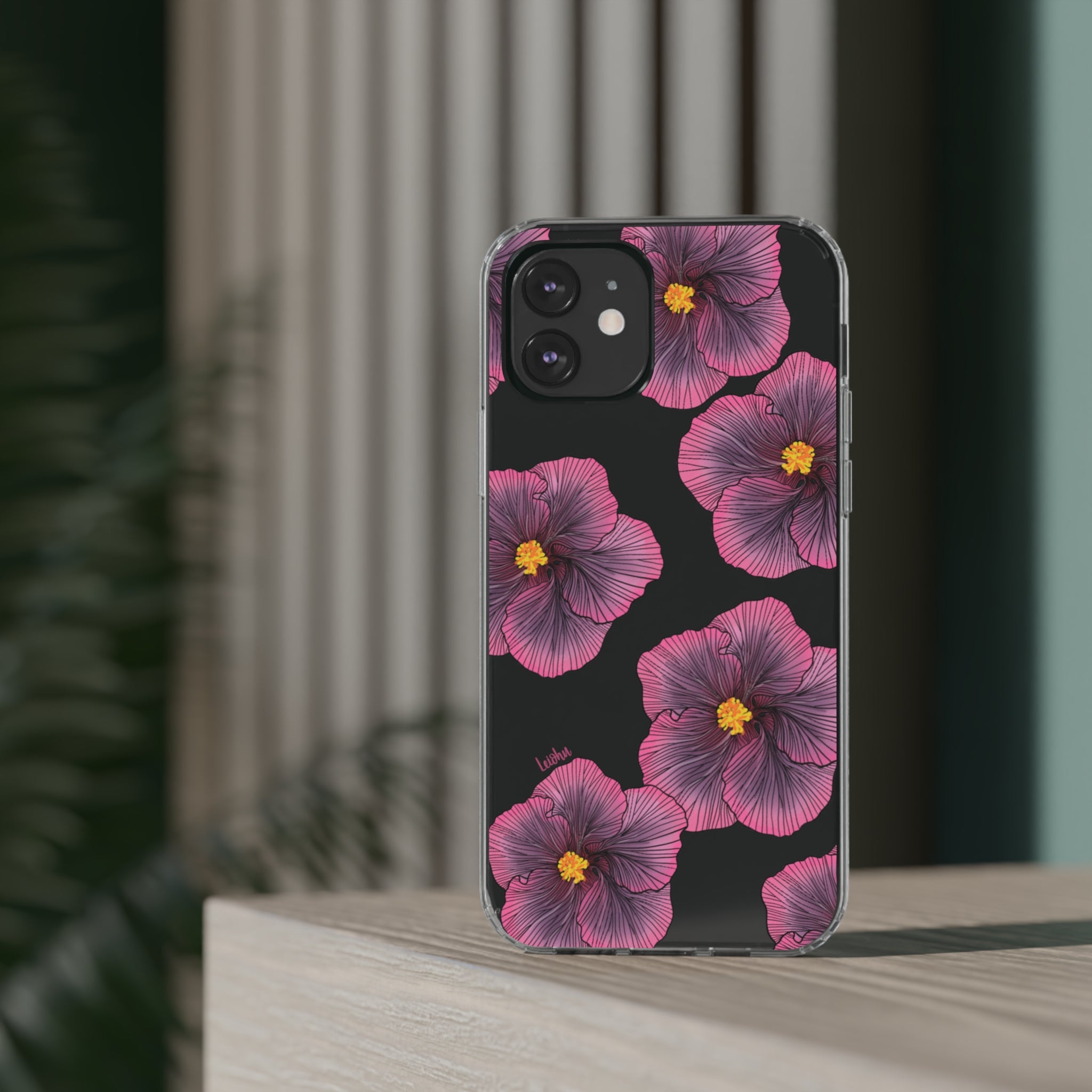 Sunset Hibiscus - Clear Case - LEIOHU DESIGNS