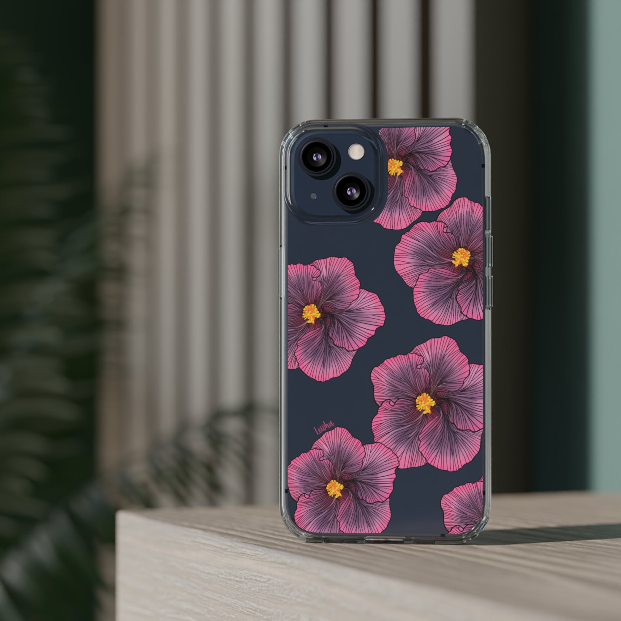 Sunset Hibiscus - Clear Case - LEIOHU DESIGNS