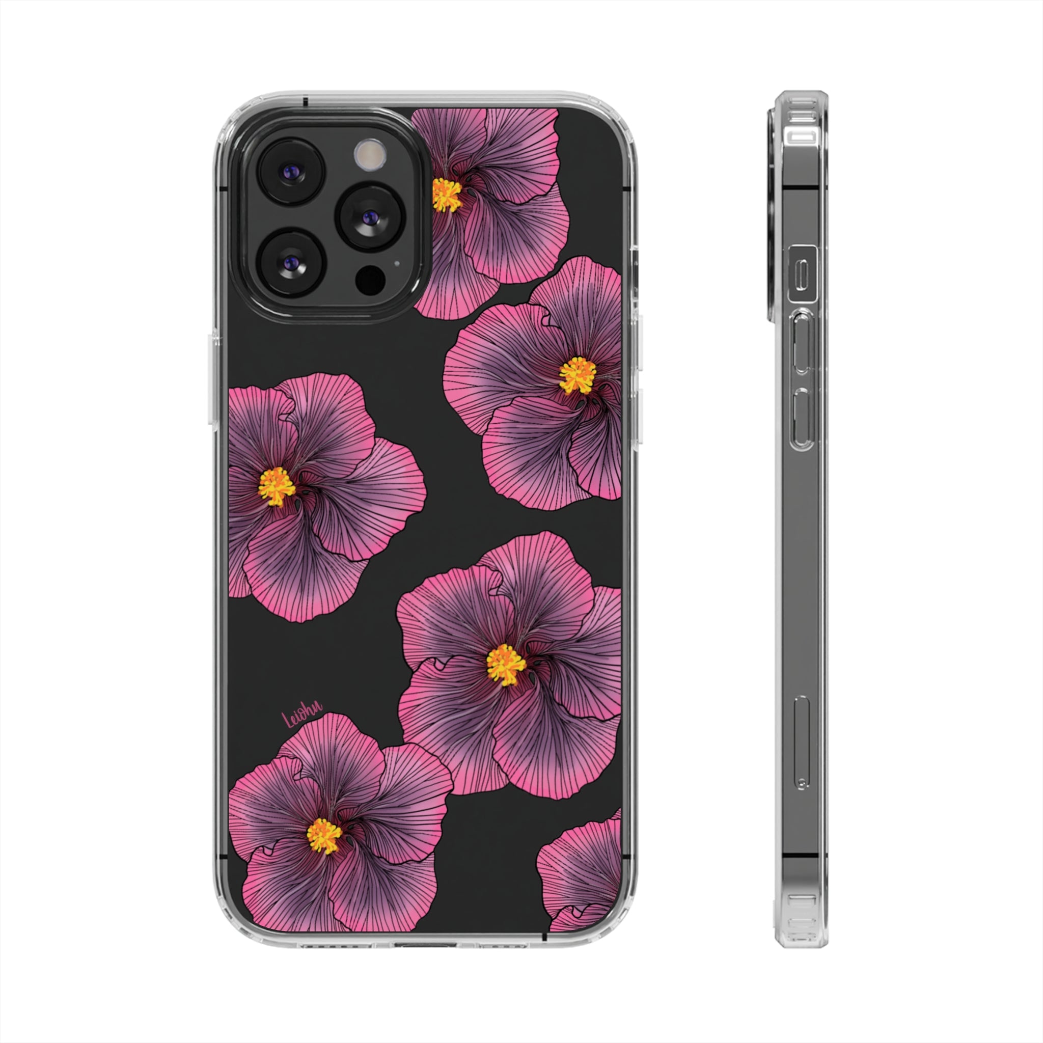 Sunset Hibiscus - Clear Case - LEIOHU DESIGNS