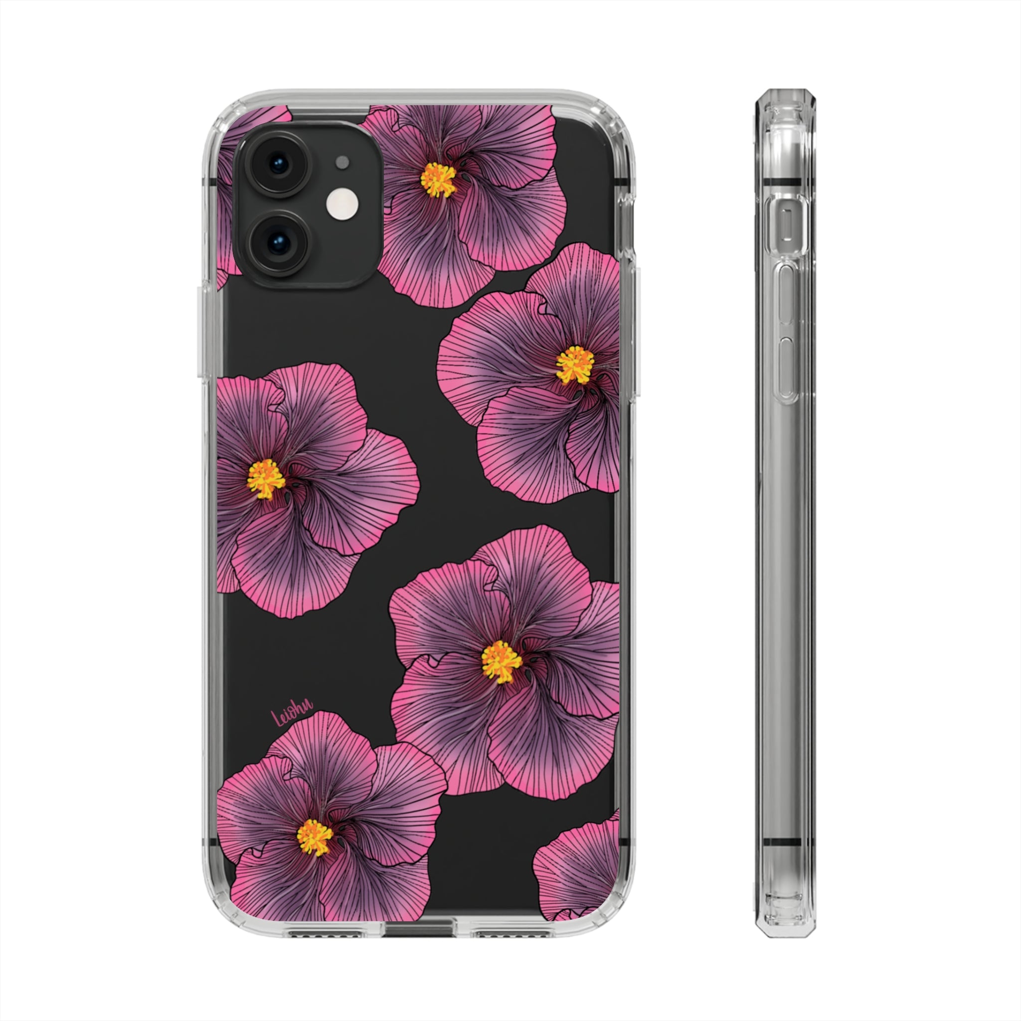 Sunset Hibiscus - Clear Case - LEIOHU DESIGNS