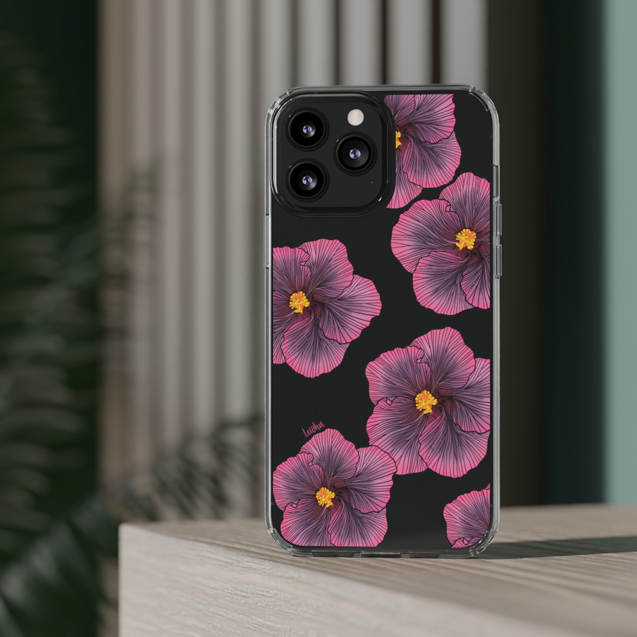 Sunset Hibiscus - Clear Case - LEIOHU DESIGNS