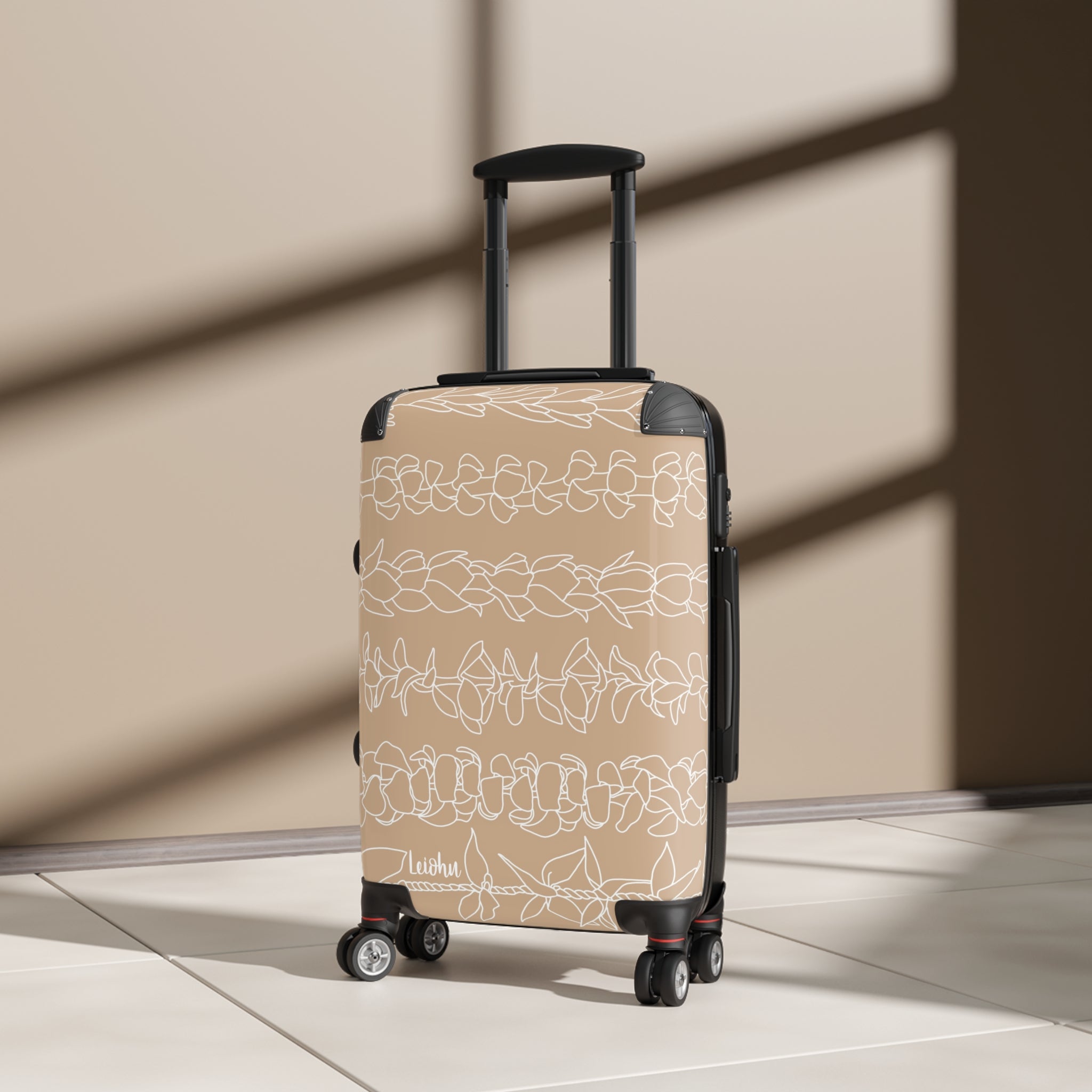 Na Lei - Tan - Cabin suitcase - LEIOHU DESIGNS