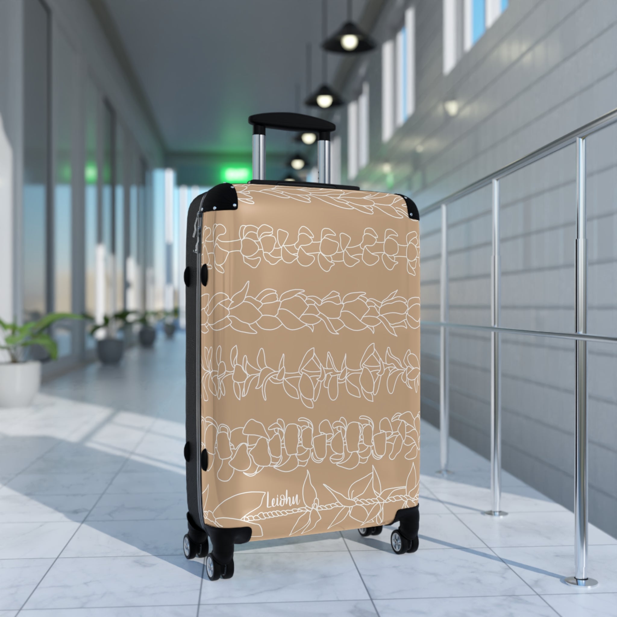 Na Lei - Tan - Cabin suitcase - LEIOHU DESIGNS