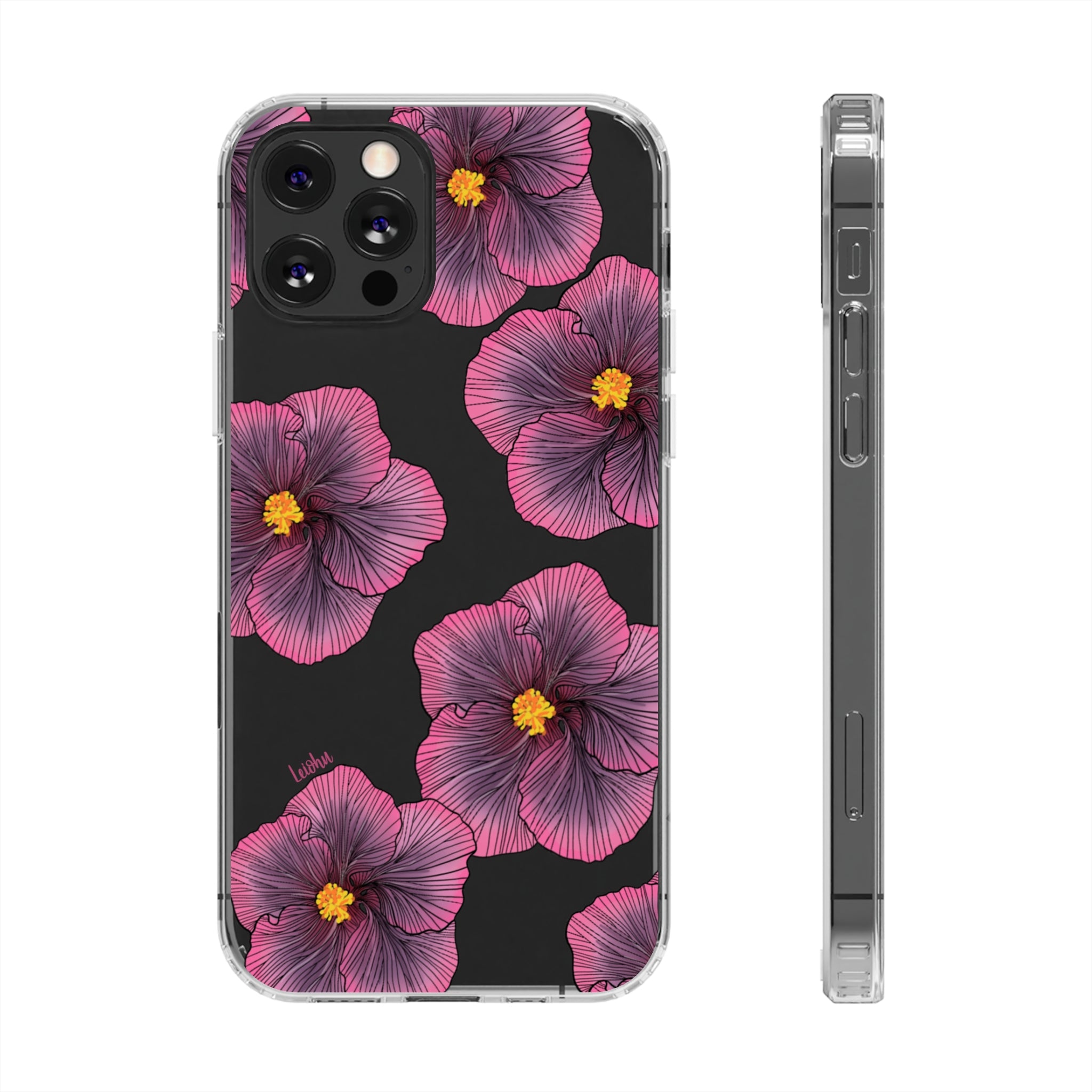 Sunset Hibiscus - Clear Case - LEIOHU DESIGNS