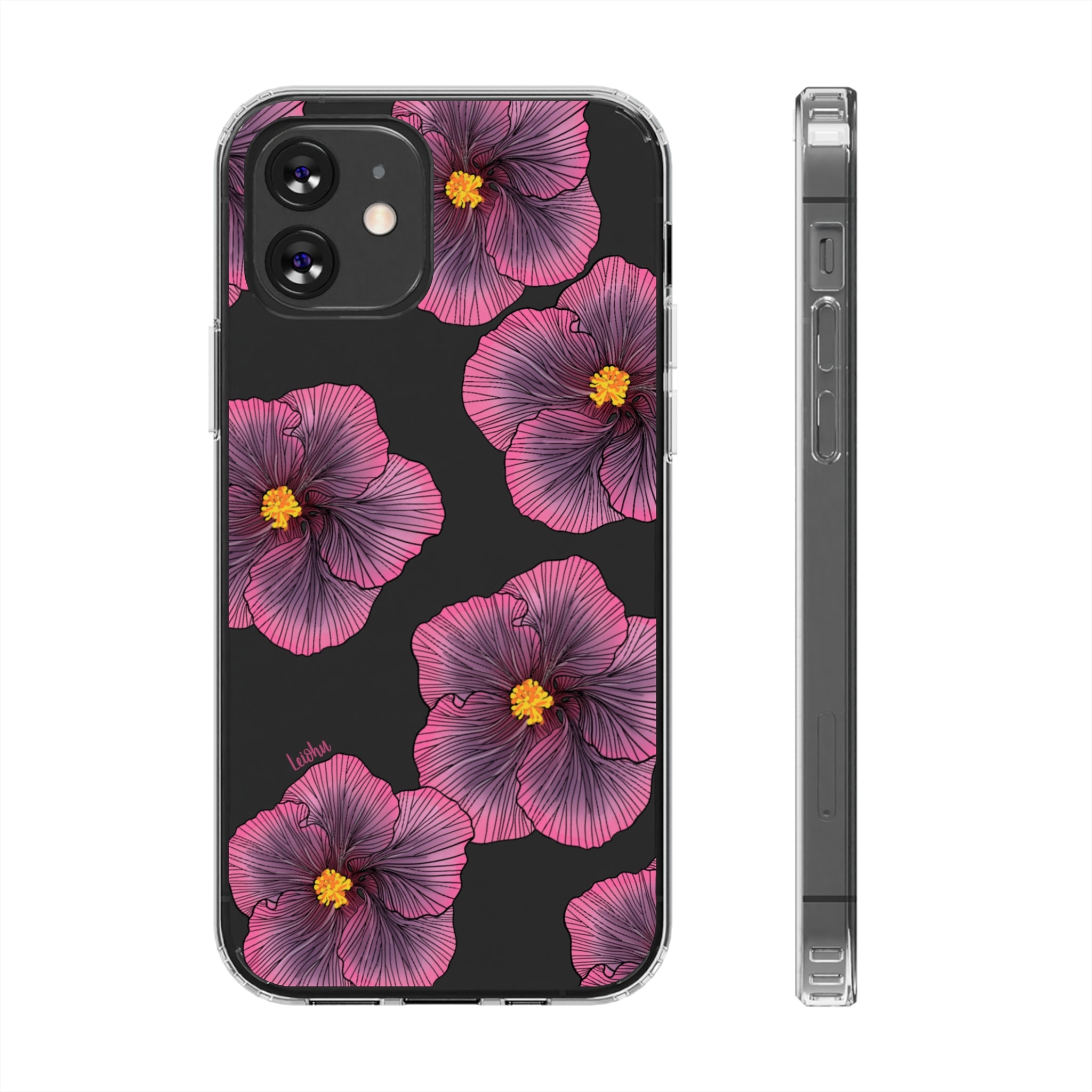 Sunset Hibiscus - Clear Case - LEIOHU DESIGNS