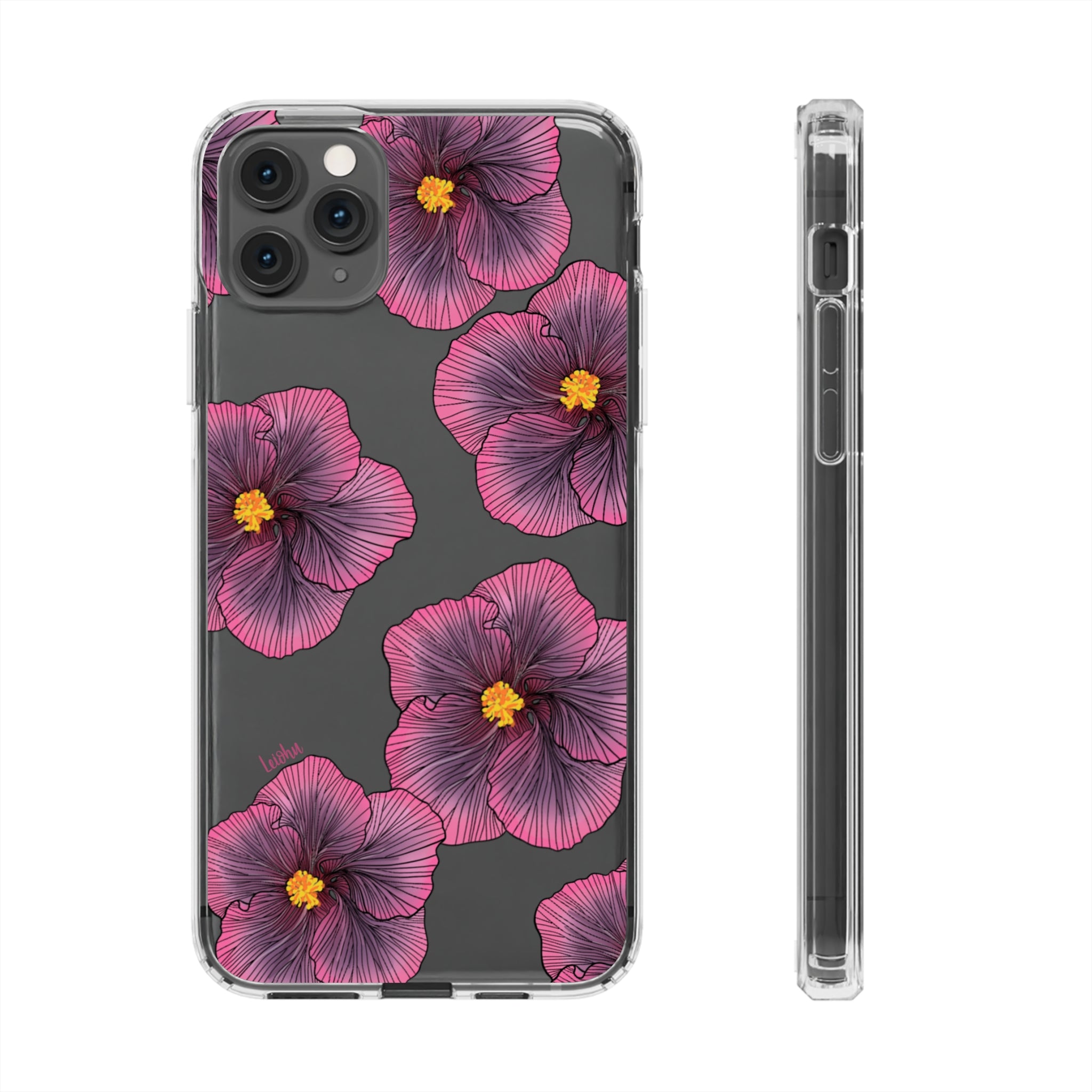 Sunset Hibiscus - Clear Case - LEIOHU DESIGNS