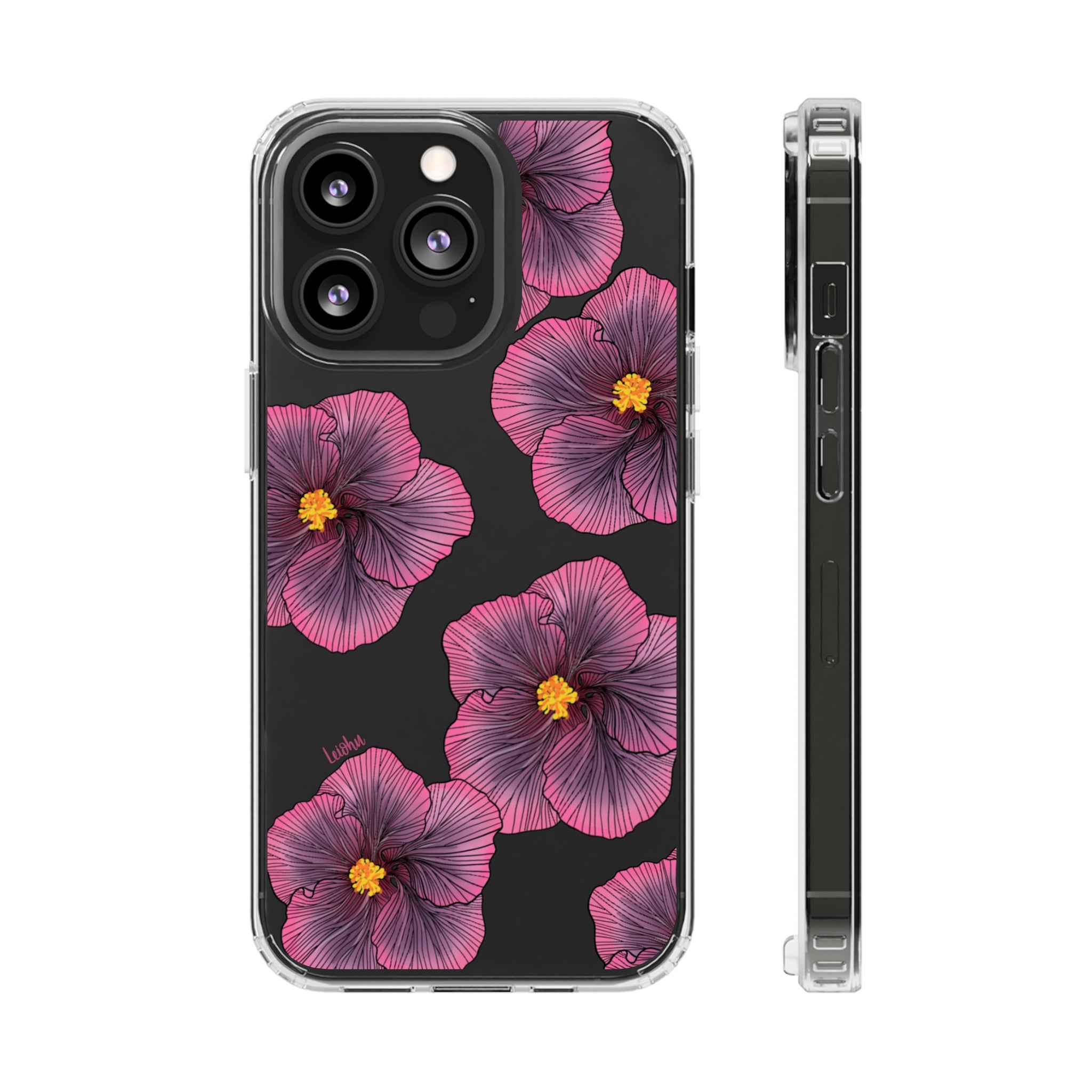 Sunset Hibiscus - Clear Case - LEIOHU DESIGNS