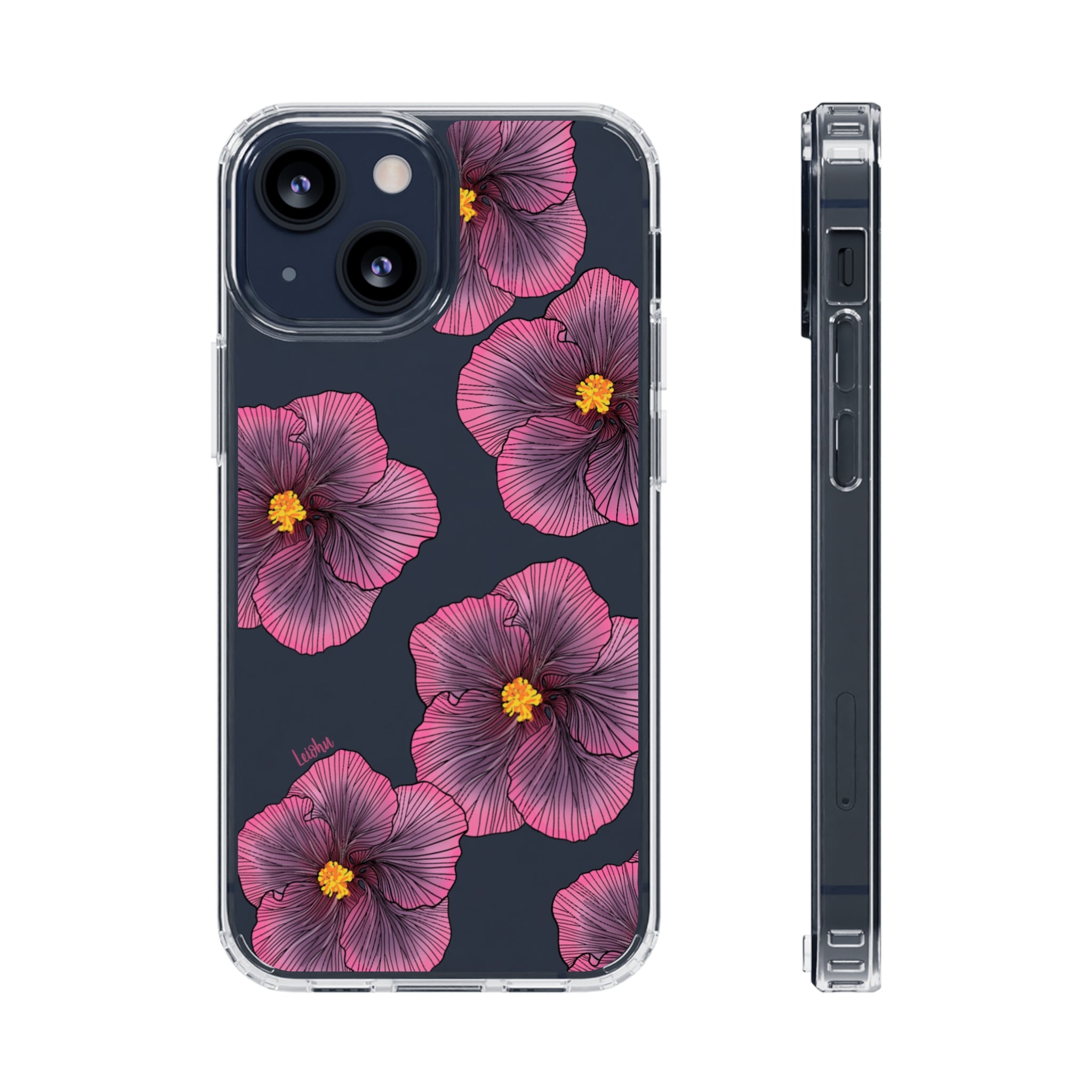 Sunset Hibiscus - Clear Case - LEIOHU DESIGNS