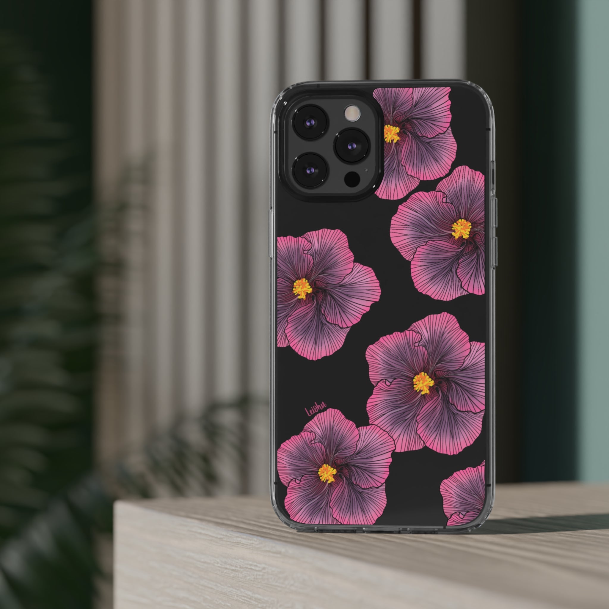 Sunset Hibiscus - Clear Case - LEIOHU DESIGNS