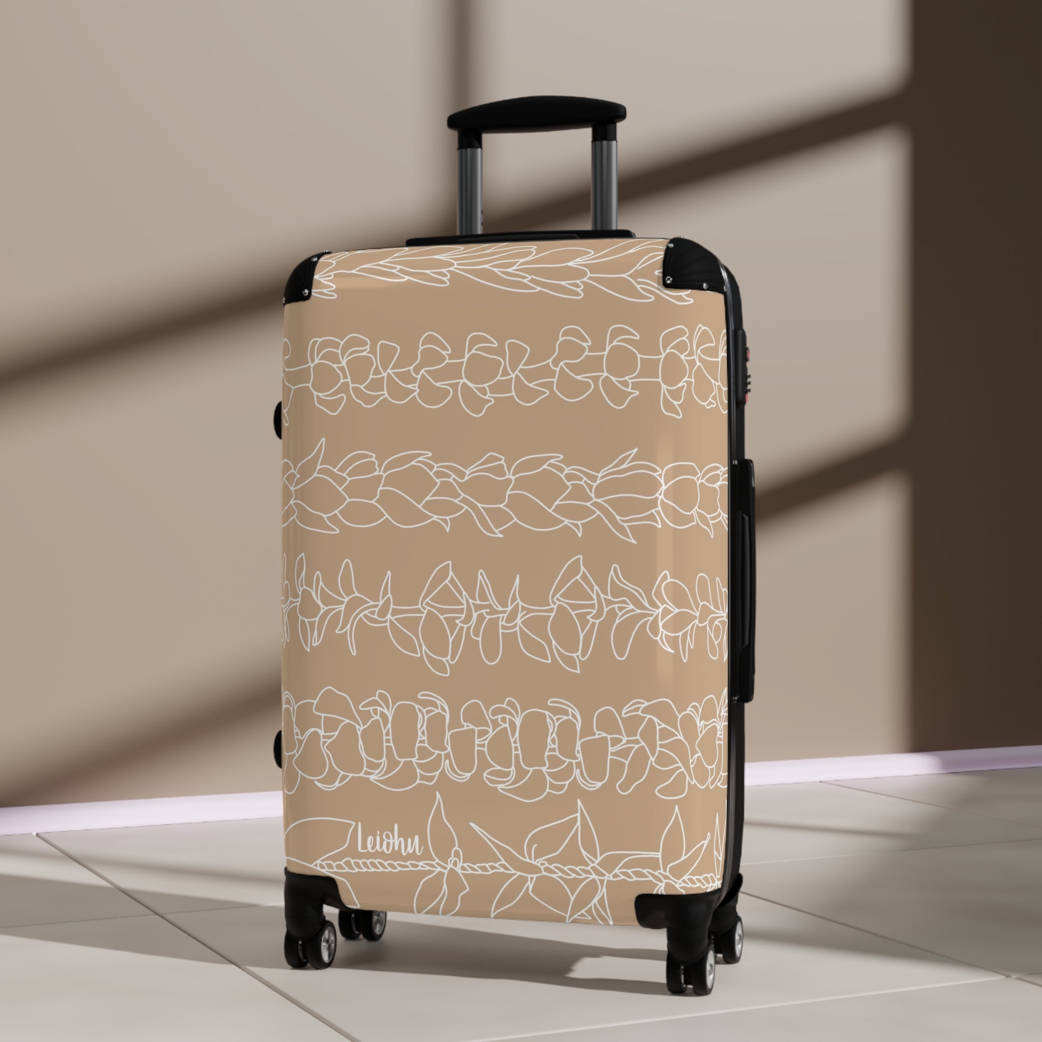 Na Lei - Tan - Cabin suitcase - LEIOHU DESIGNS