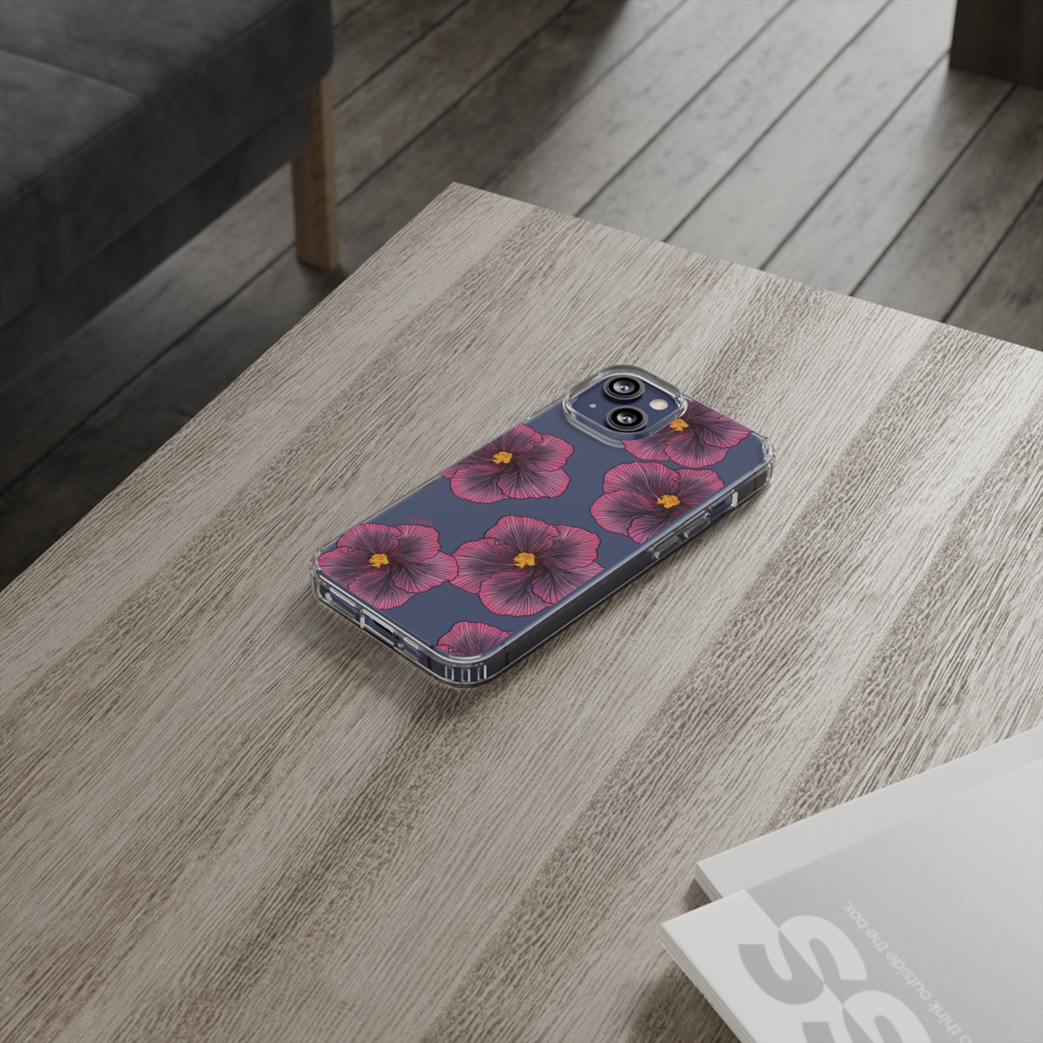 Sunset Hibiscus - Clear Case - LEIOHU DESIGNS