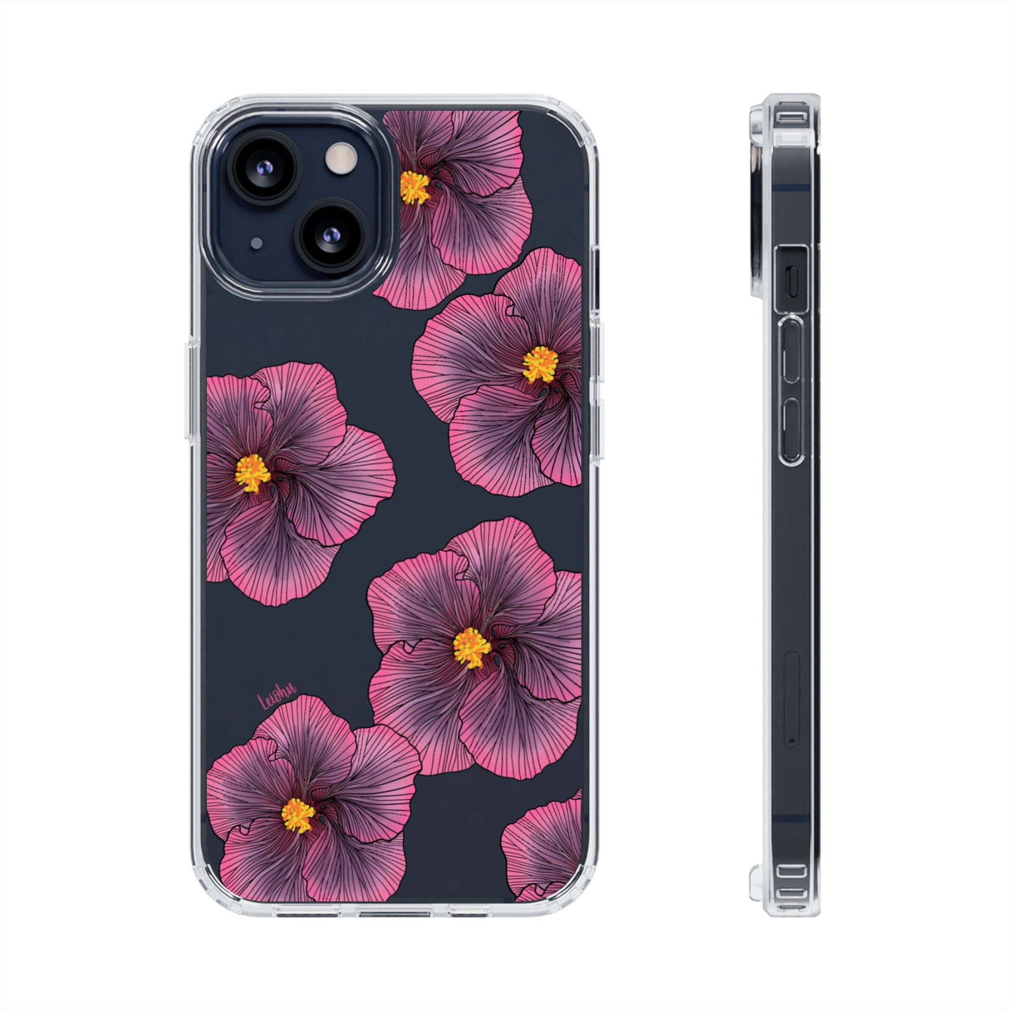 Sunset Hibiscus - Clear Case - LEIOHU DESIGNS