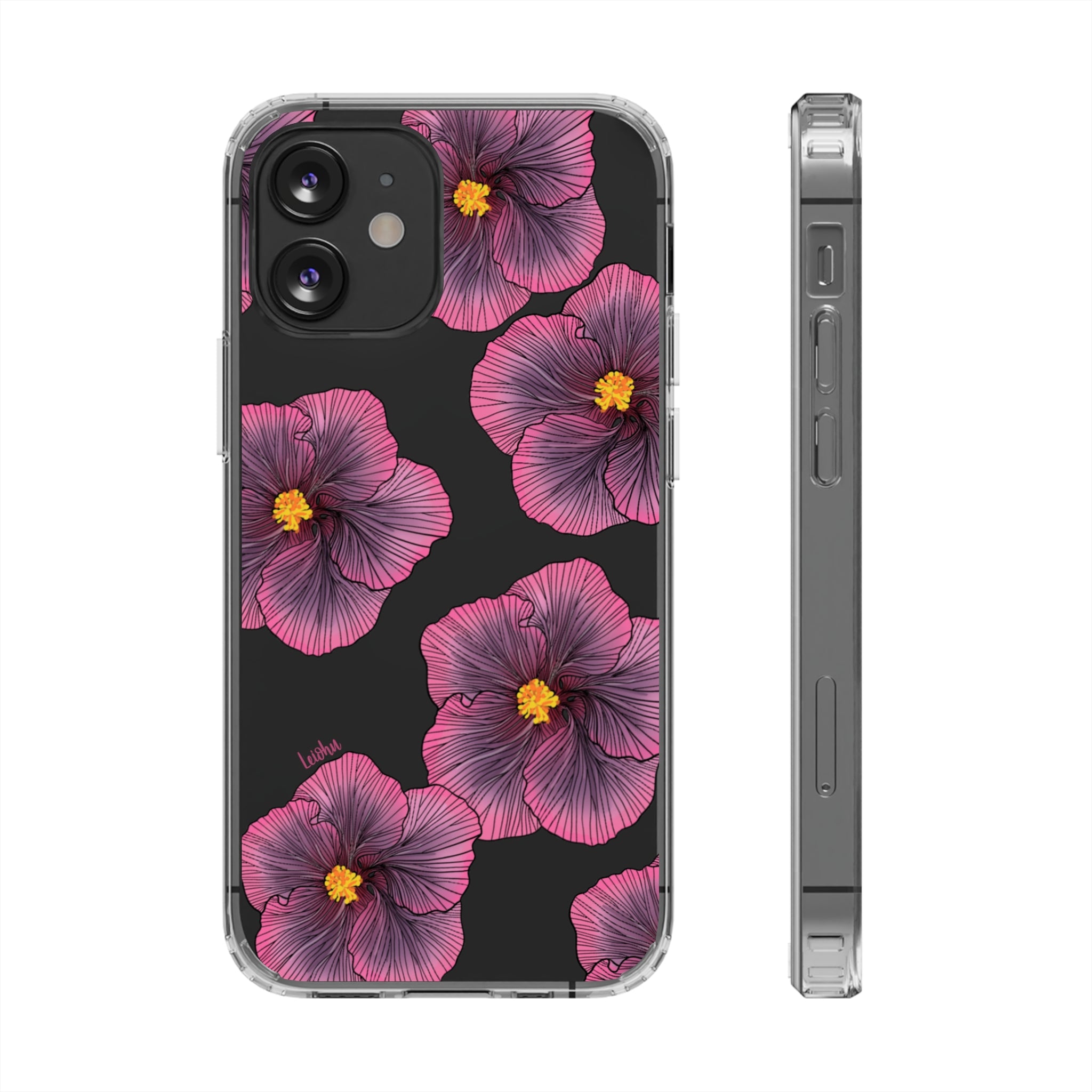 Sunset Hibiscus - Clear Case - LEIOHU DESIGNS