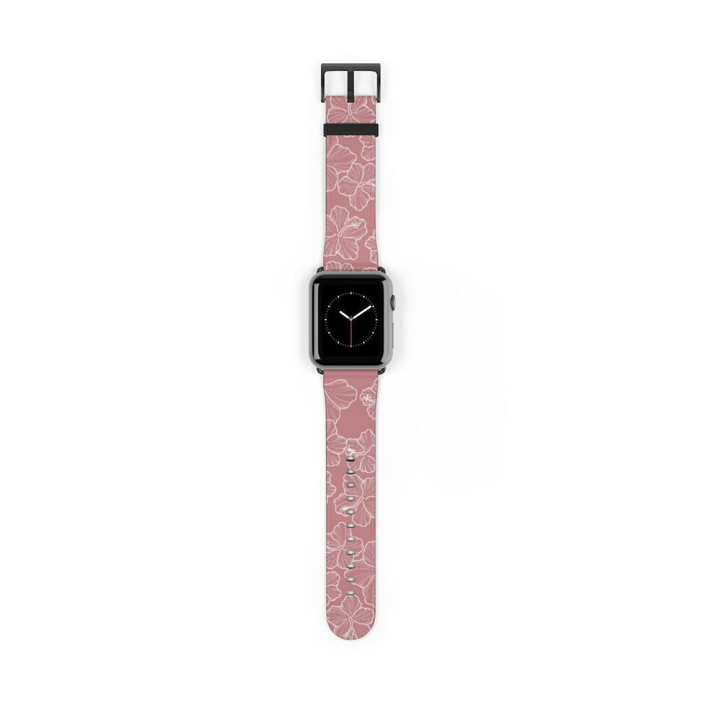 Hibiscus - Mauve - Apple Watch Band - LEIOHU DESIGNS