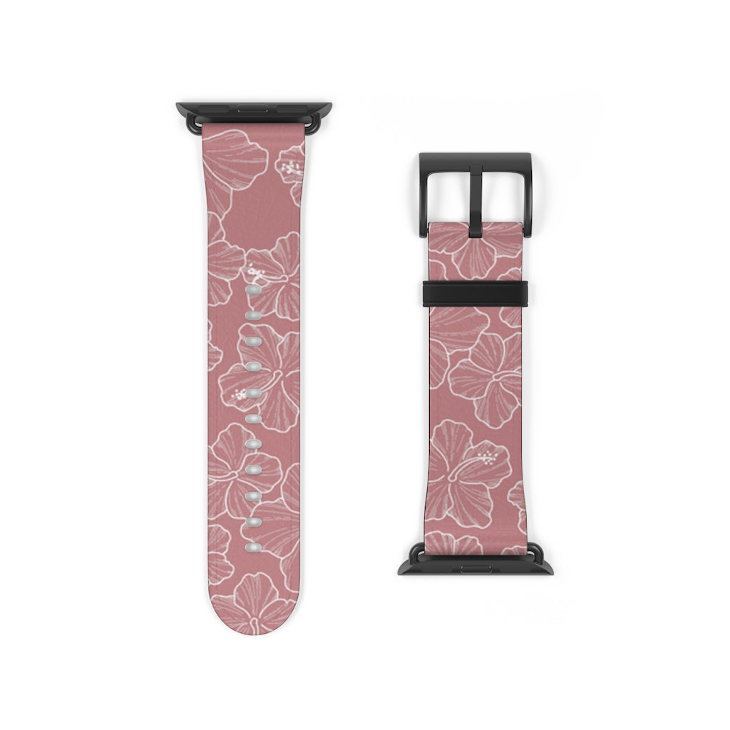 Hibiscus - Mauve - Apple Watch Band - LEIOHU DESIGNS