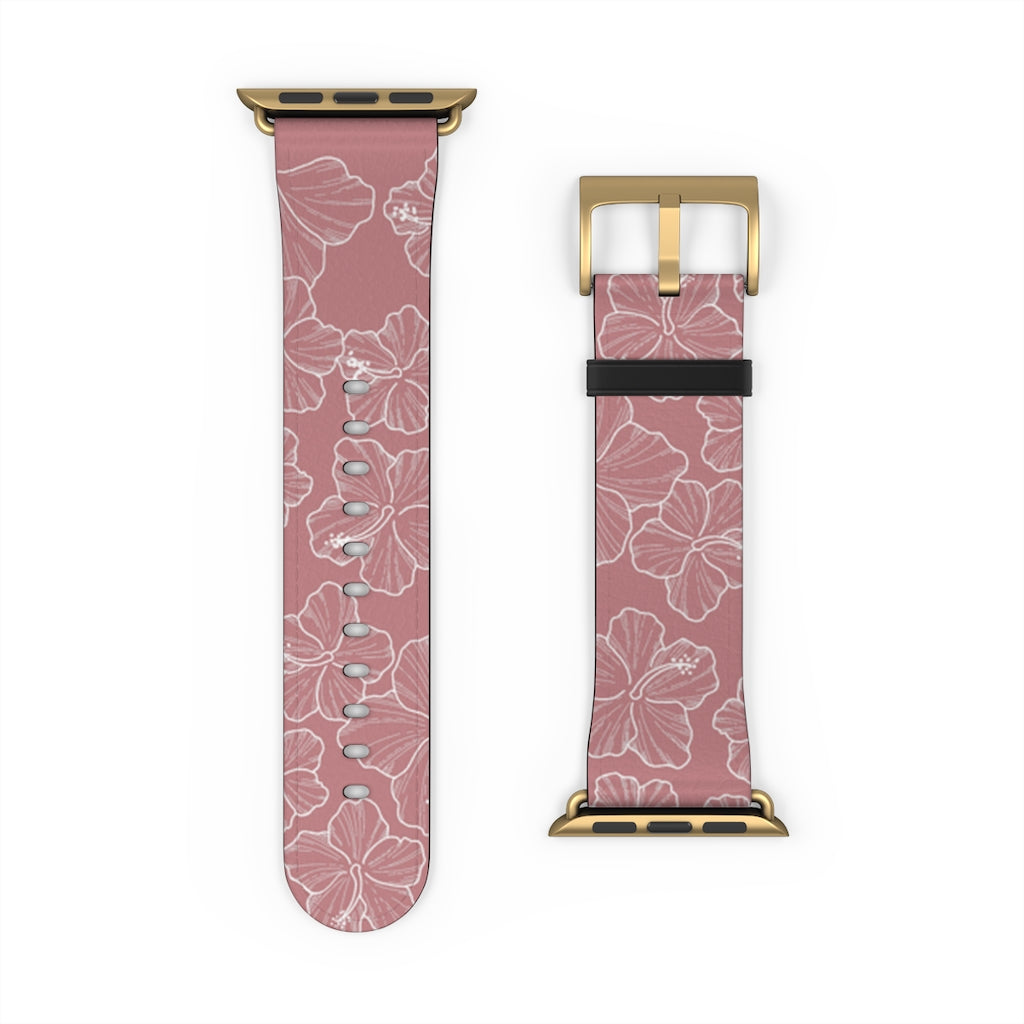 Hibiscus - Mauve - Apple Watch Band - LEIOHU DESIGNS