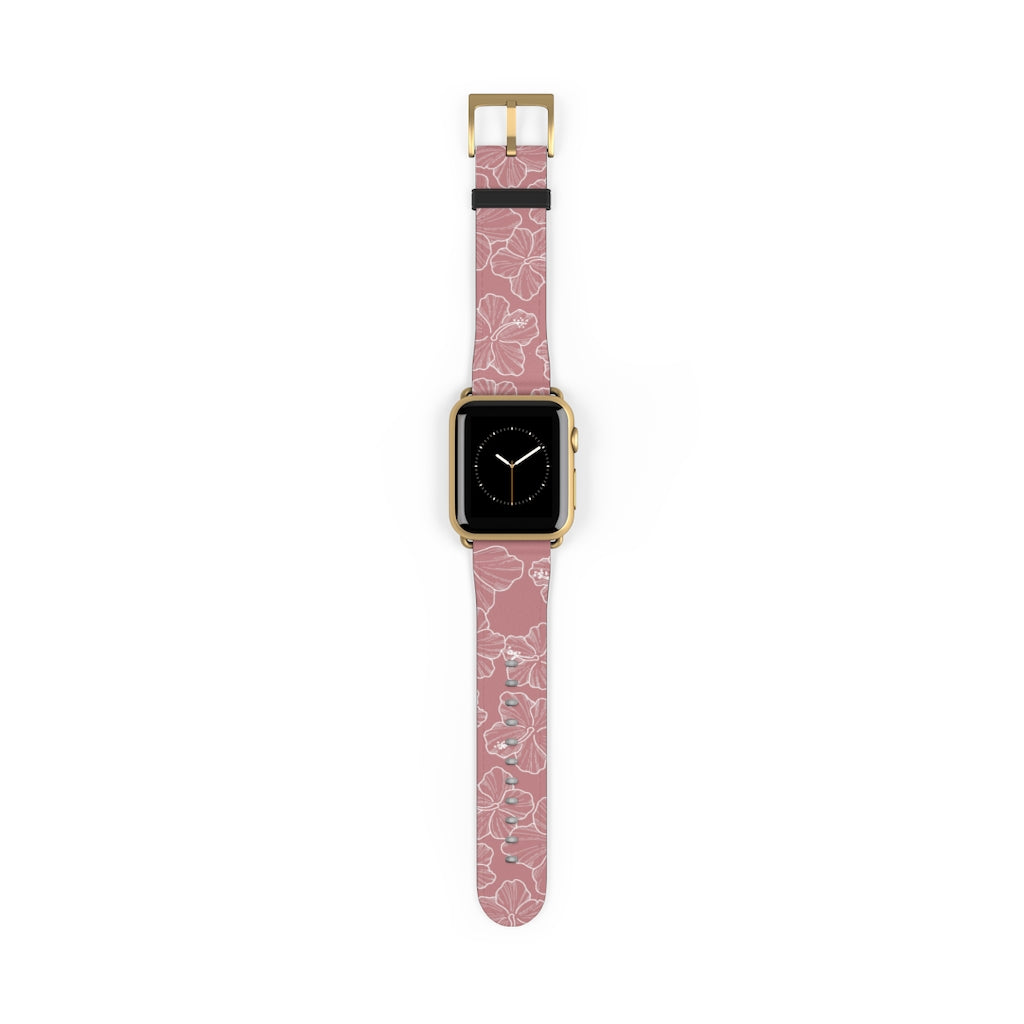 Hibiscus - Mauve - Apple Watch Band - LEIOHU DESIGNS