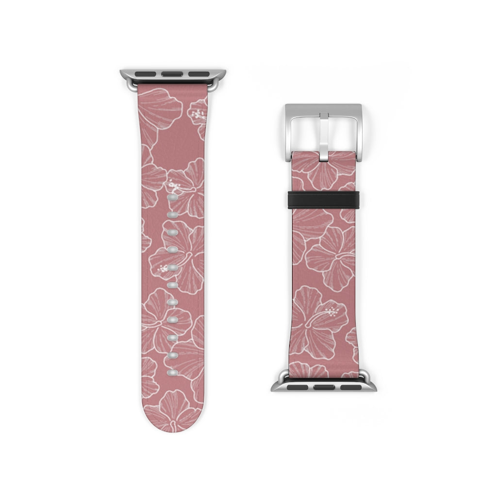 Hibiscus - Mauve - Apple Watch Band - LEIOHU DESIGNS