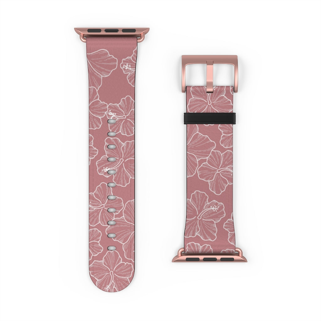 Hibiscus - Mauve - Apple Watch Band - LEIOHU DESIGNS