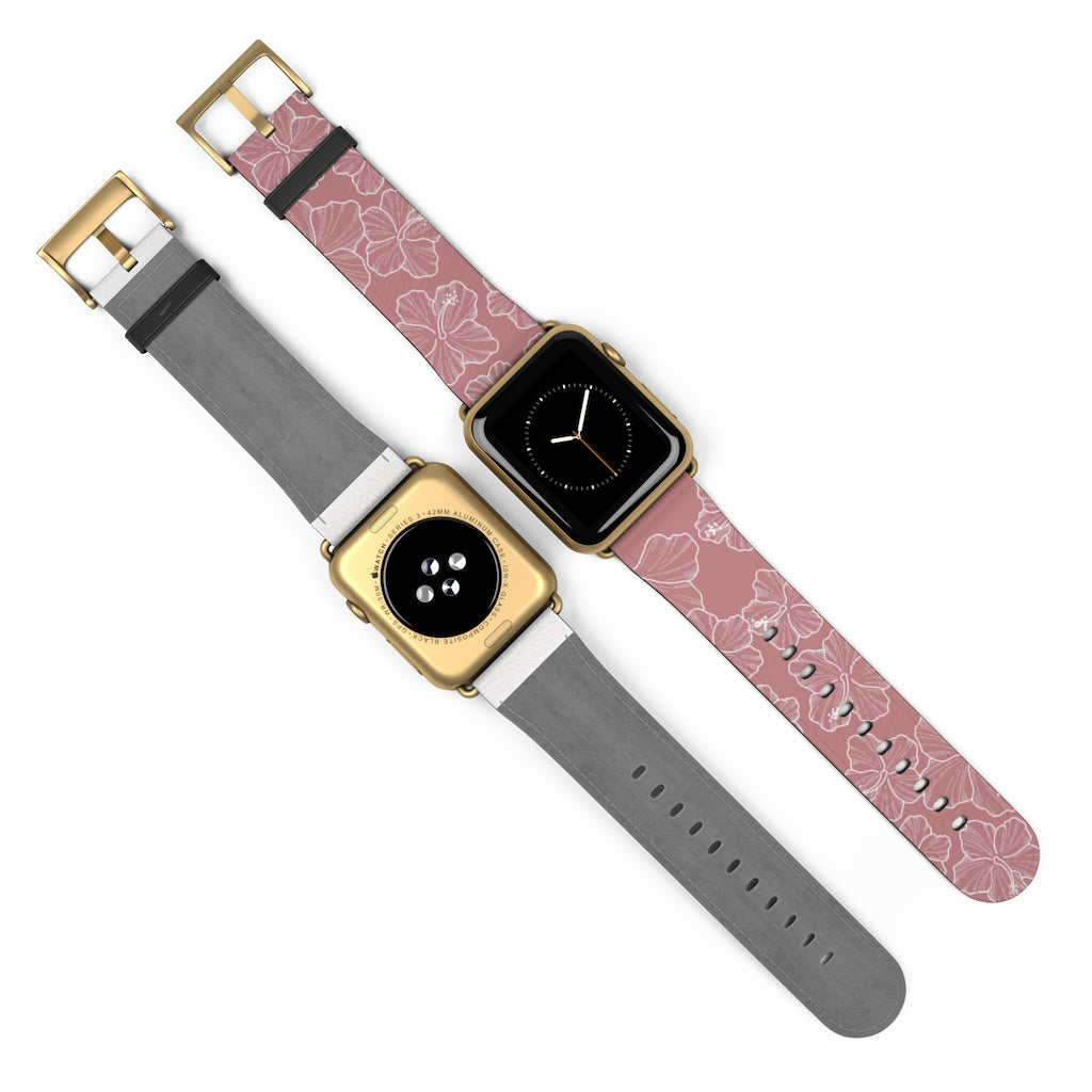 Hibiscus - Mauve - Apple Watch Band - LEIOHU DESIGNS