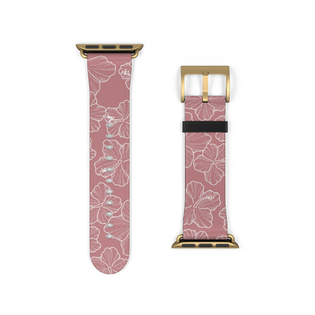 Hibiscus - Mauve - Apple Watch Band - LEIOHU DESIGNS