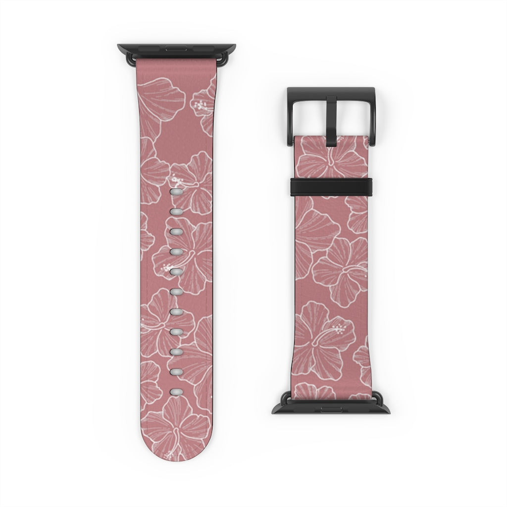 Hibiscus - Mauve - Apple Watch Band - LEIOHU DESIGNS