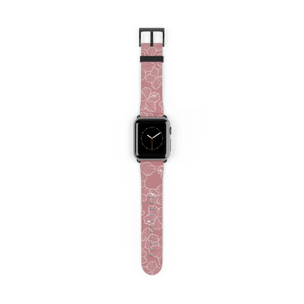 Hibiscus - Mauve - Apple Watch Band - LEIOHU DESIGNS