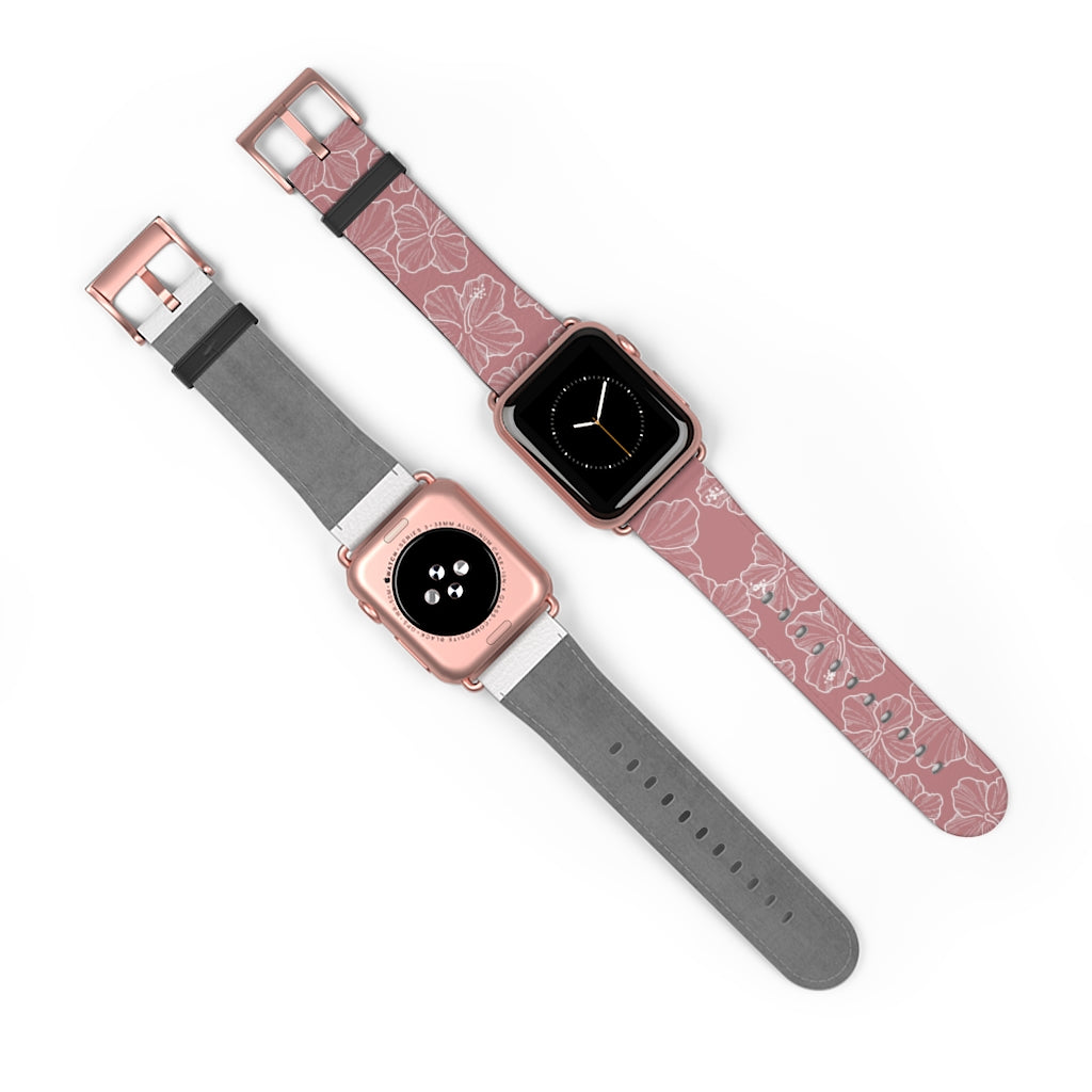 Hibiscus - Mauve - Apple Watch Band - LEIOHU DESIGNS