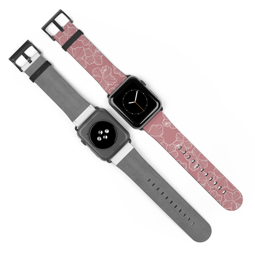 Hibiscus - Mauve - Apple Watch Band - LEIOHU DESIGNS