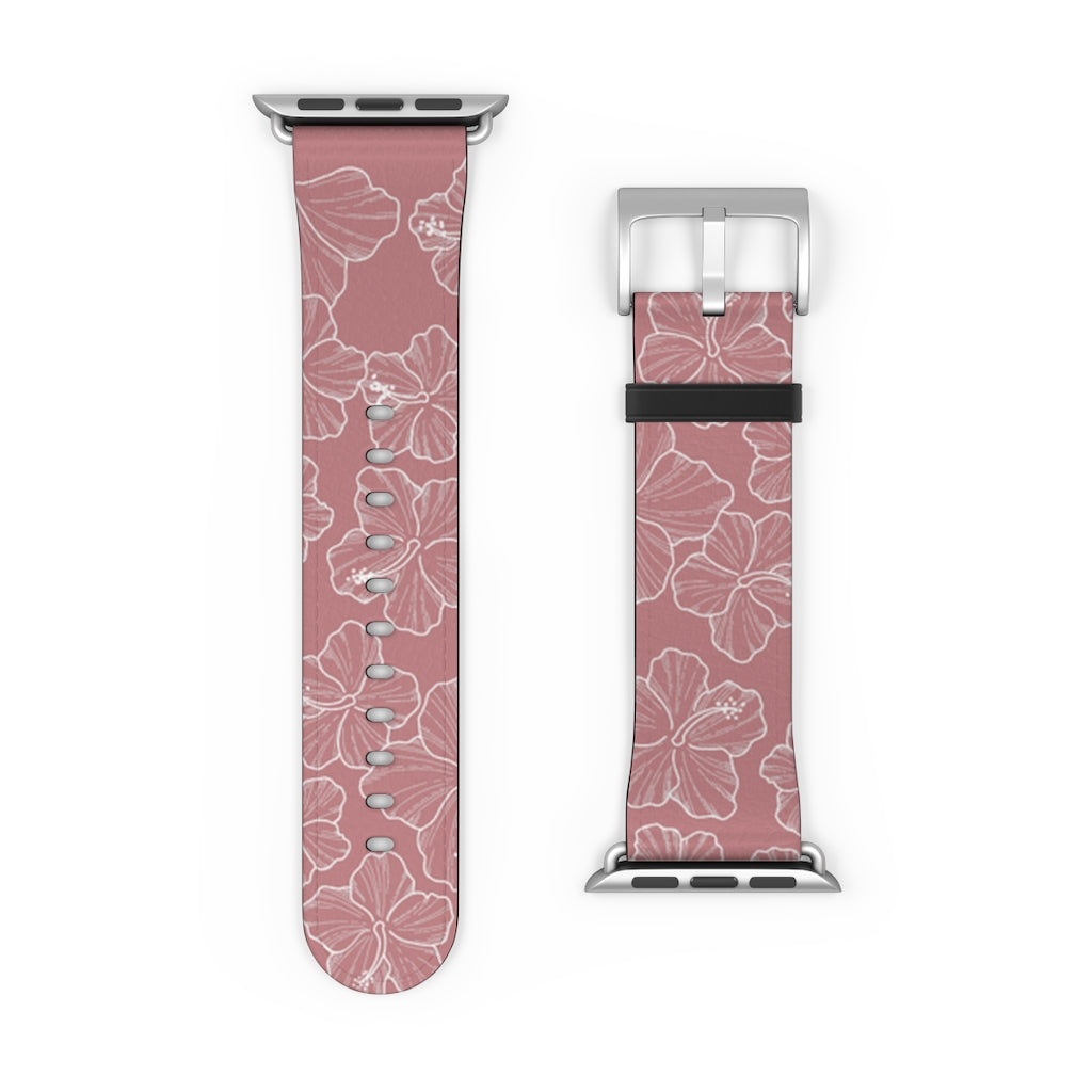 Hibiscus - Mauve - Apple Watch Band - LEIOHU DESIGNS