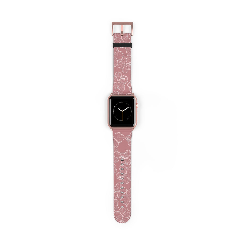 Hibiscus - Mauve - Apple Watch Band - LEIOHU DESIGNS